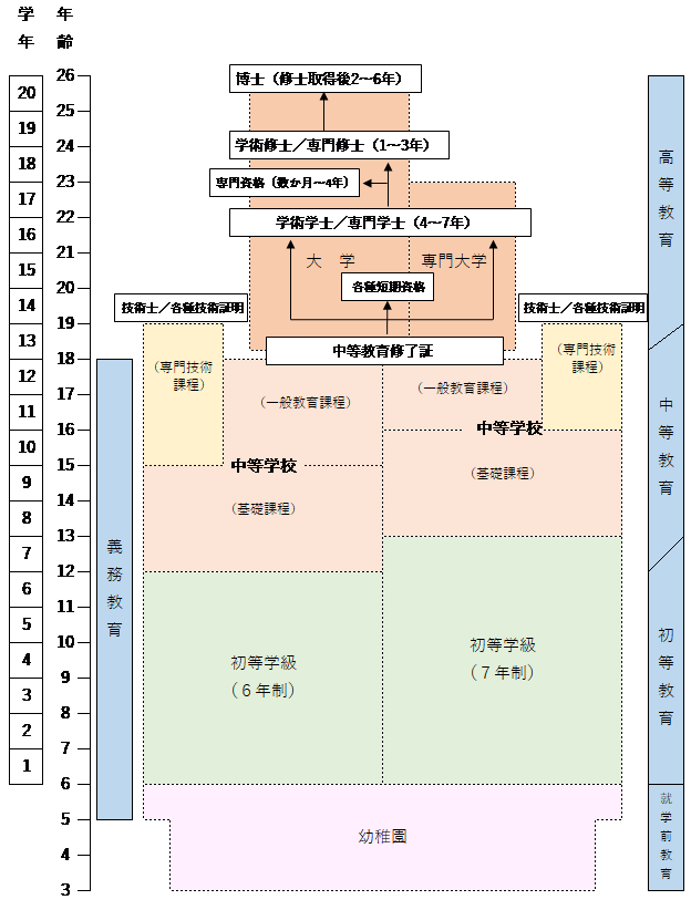 アルゼンチン　教育制度図